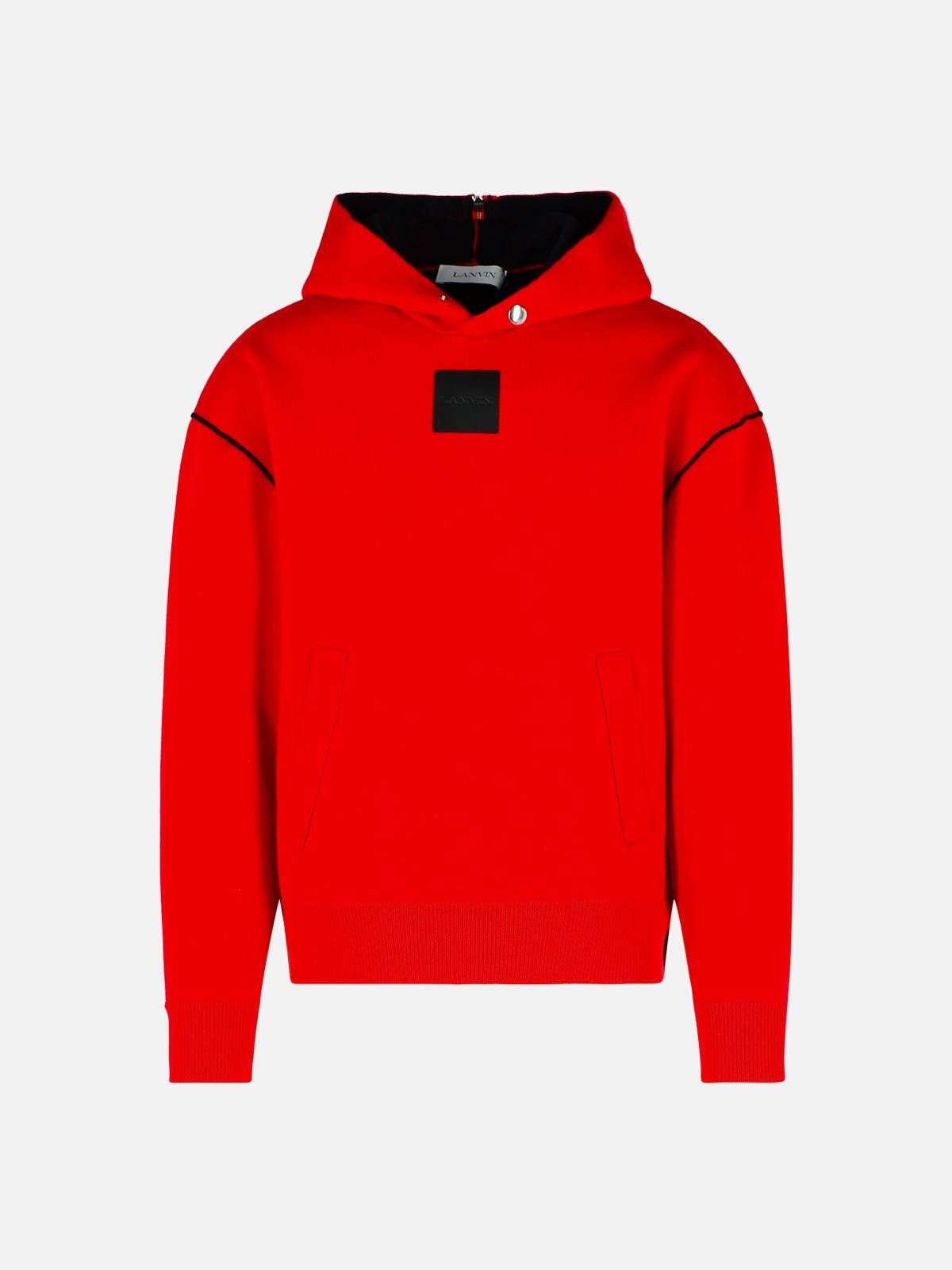 'LOOSE' RED WOOL BLEND SWEATSHIRT - 1