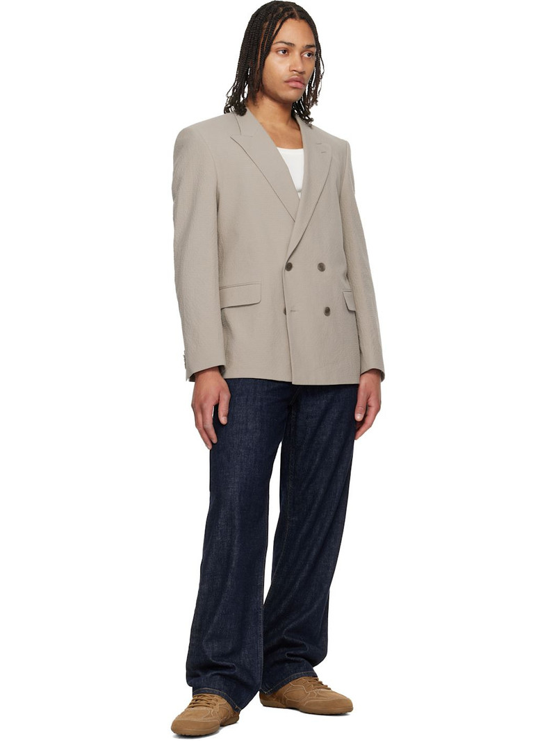 HUGO Taupe Double-Breasted Blazer outlook