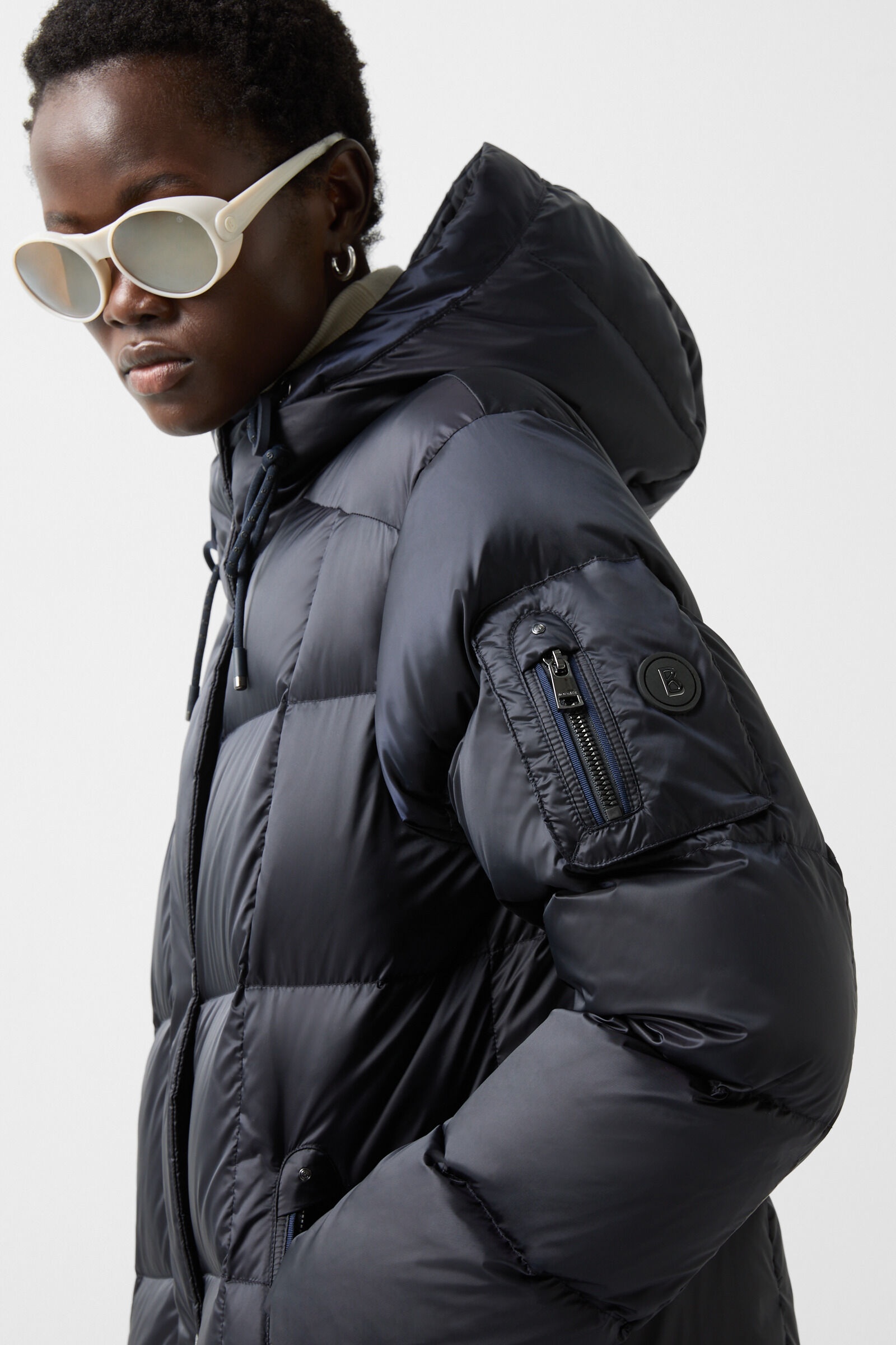 Fanja Down coat in Navy blue - 6