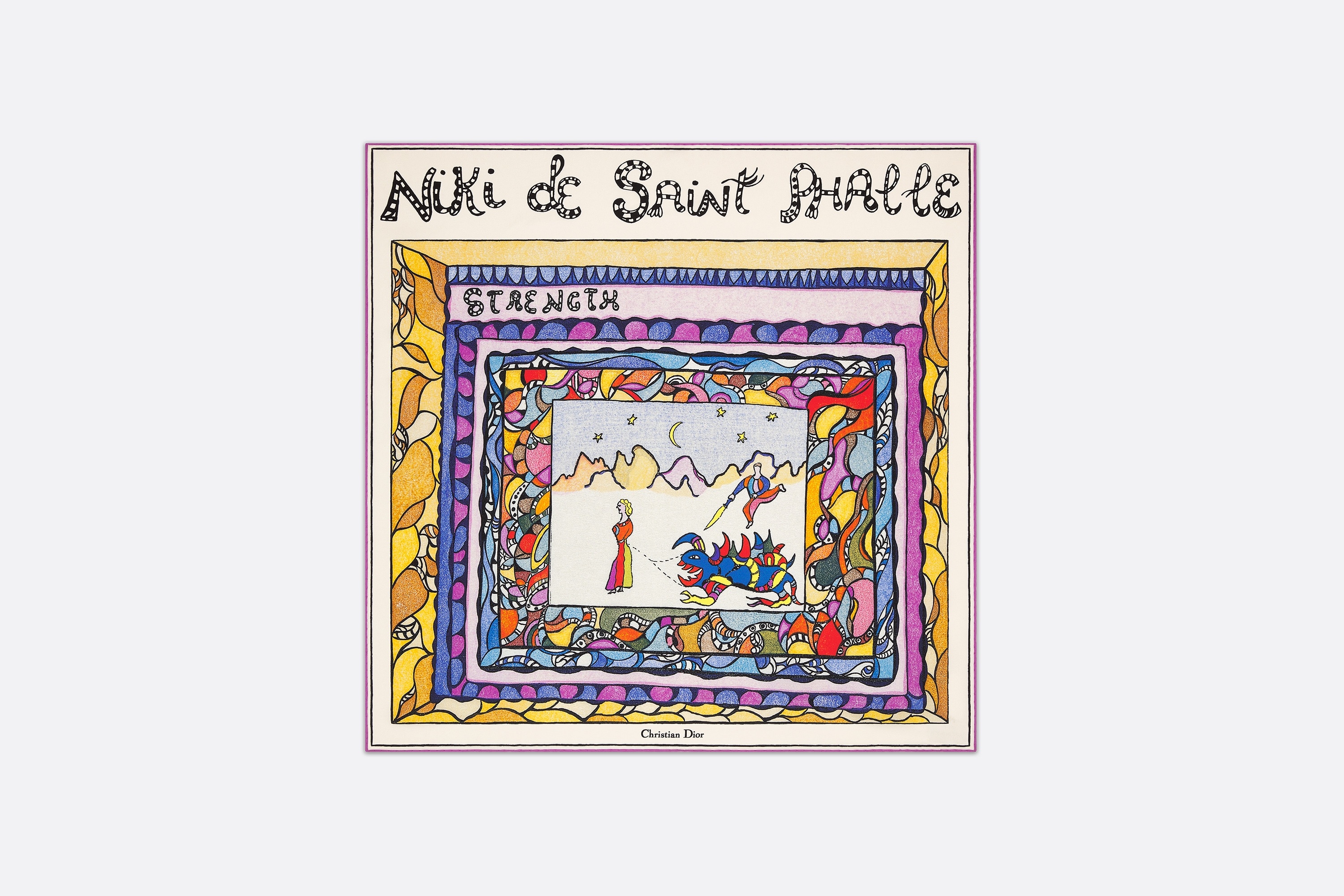 Niki de Saint Phalle Princess %u0026 Dragon 70 Square Scarf - 1