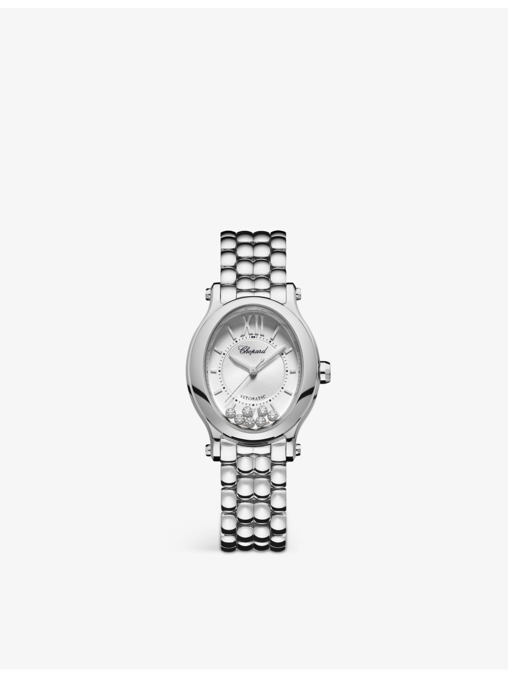 278602-3002 Happy Sport Oval stainless steel and diamond watch - 1