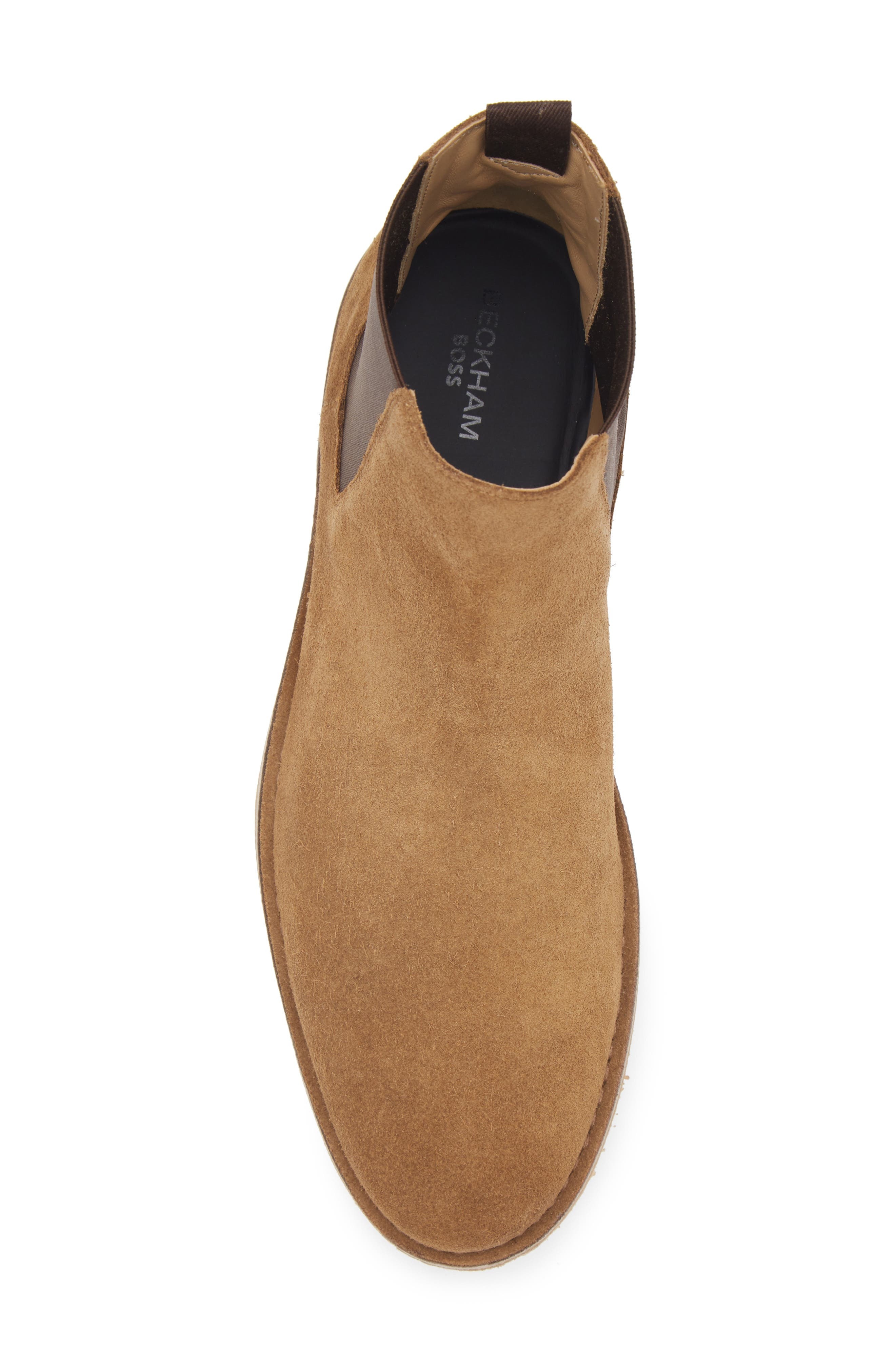 BOSS x Beckham Jareth Plain Toe Suede Chelsea Boot in Medium Beige at Nordstrom - 5