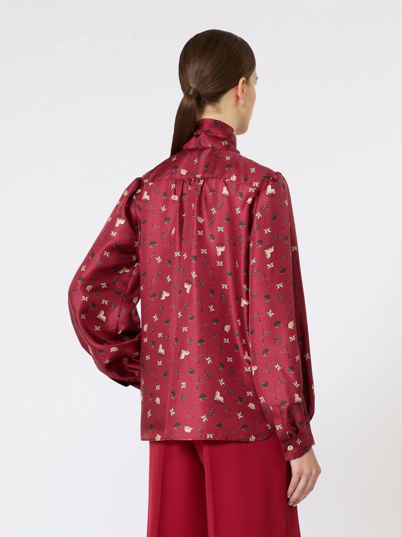ZUCCA Printed silk pussy-bow shirt - RED 4