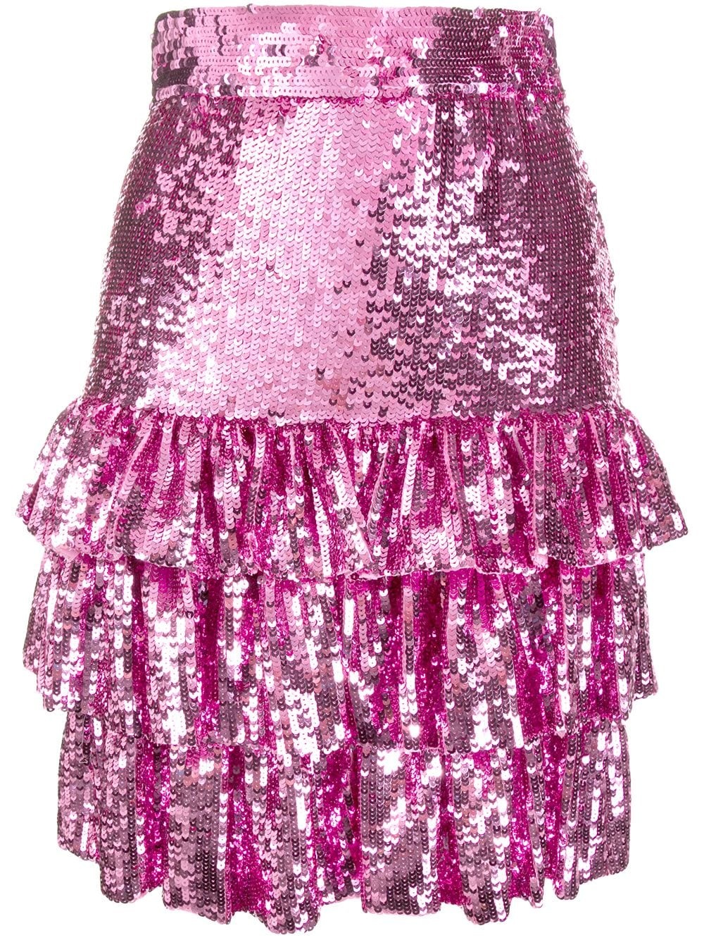 sequinned ruffled mini skirt - 1