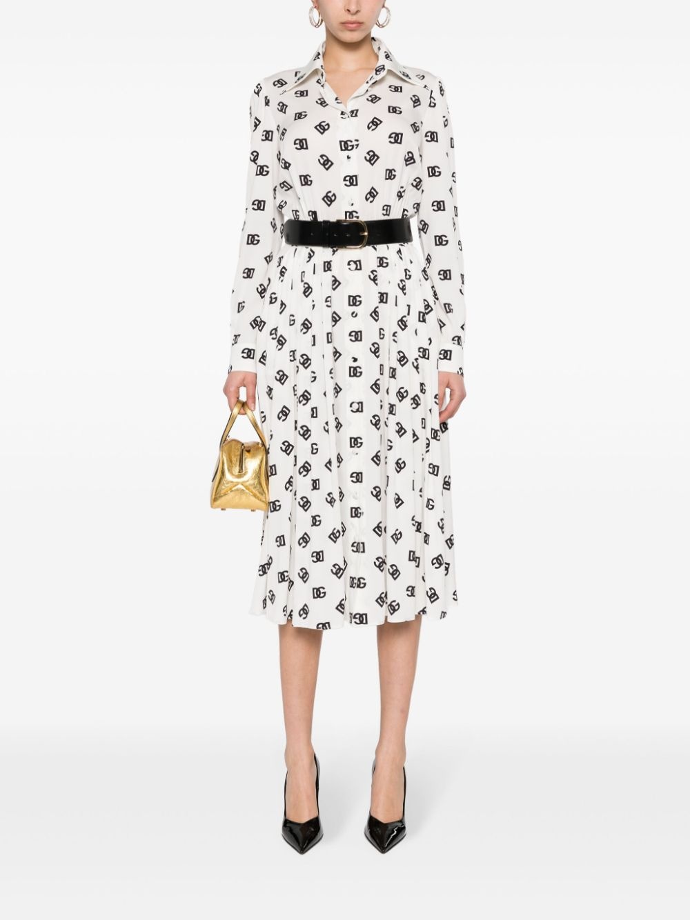 logo-print midi dress - 2