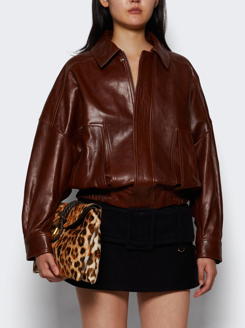 Dalma Relaxed Leather Jacket Auburn Patina - 2