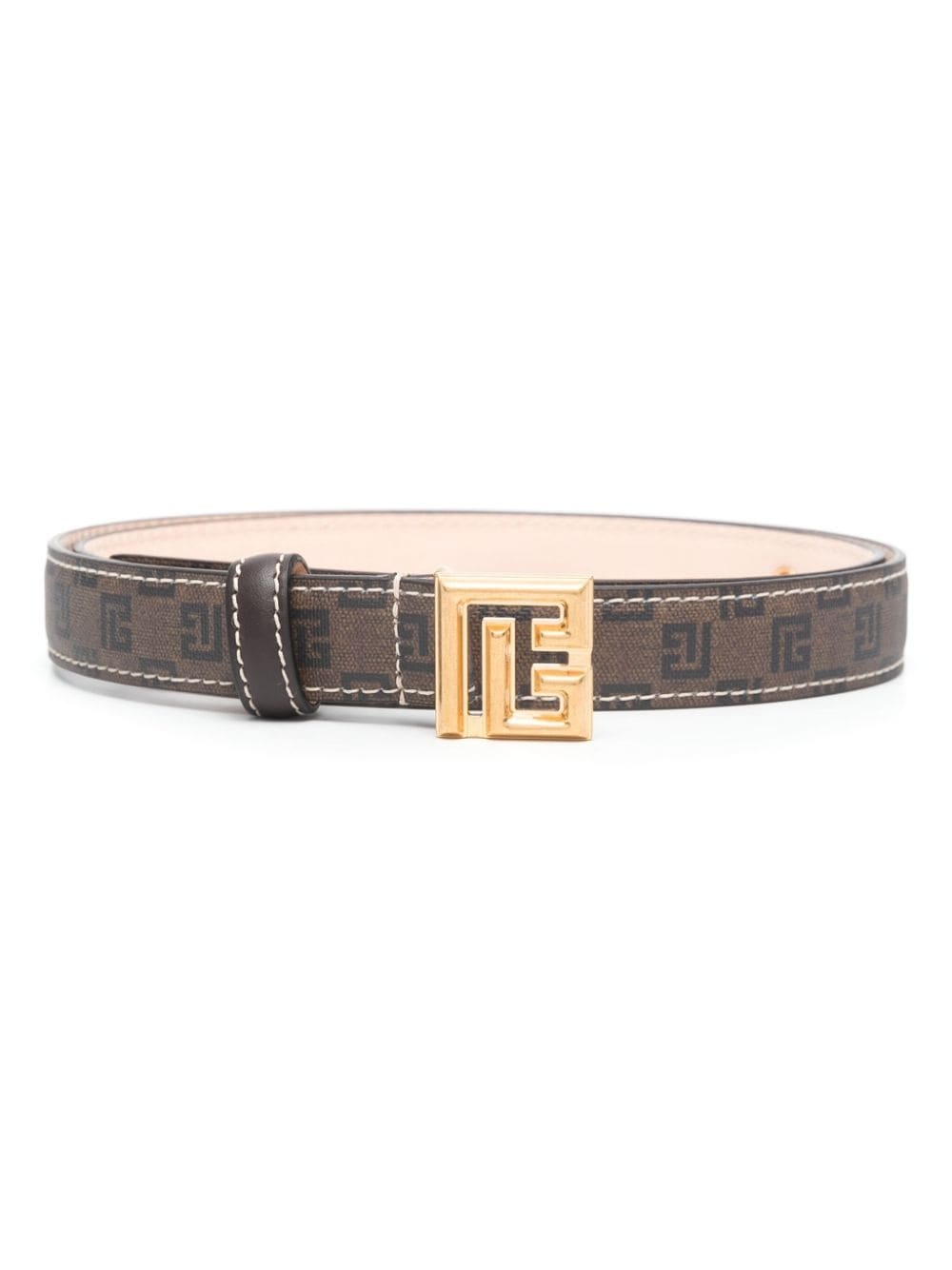 monogram-pattern buckle belt - 1