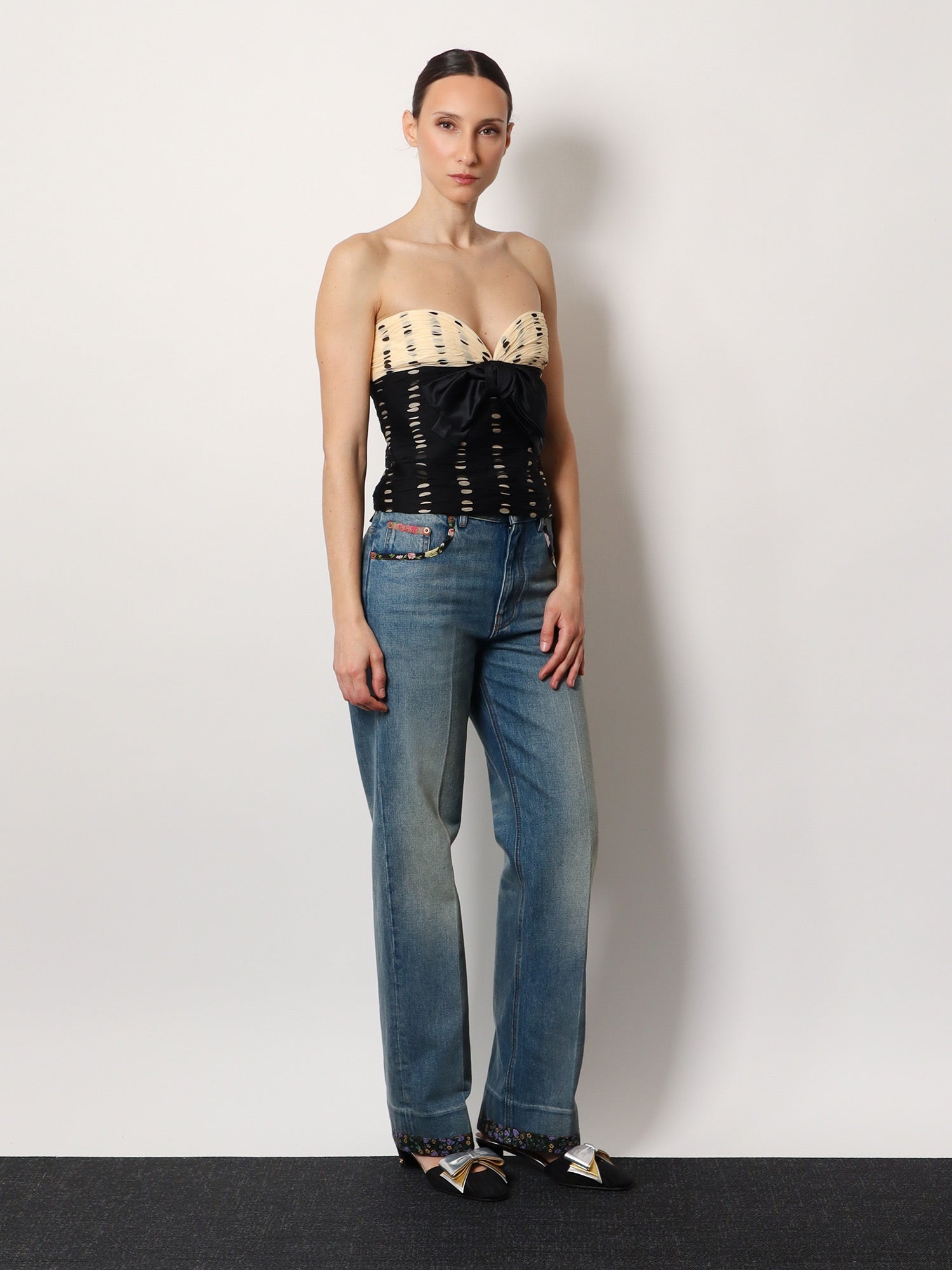 Valentino Plusdepois Print Chiffon Top With Handmade Draping And Bow Detail - 2