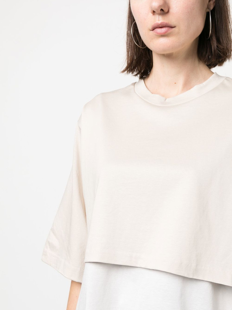 crew neck short-sleeved layered T-shirt 5