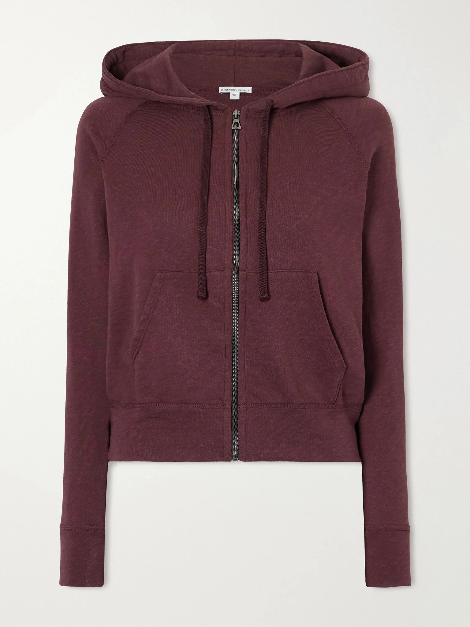 French cotton-terry hoodie Burgundy - 1