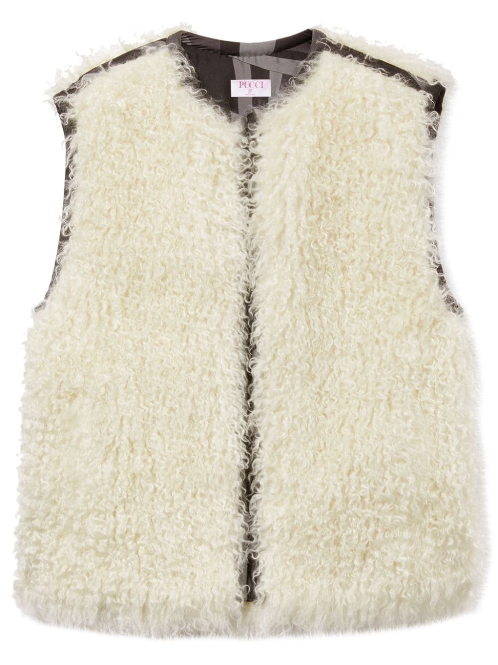 Iride-print faux-shearling gilet - 1