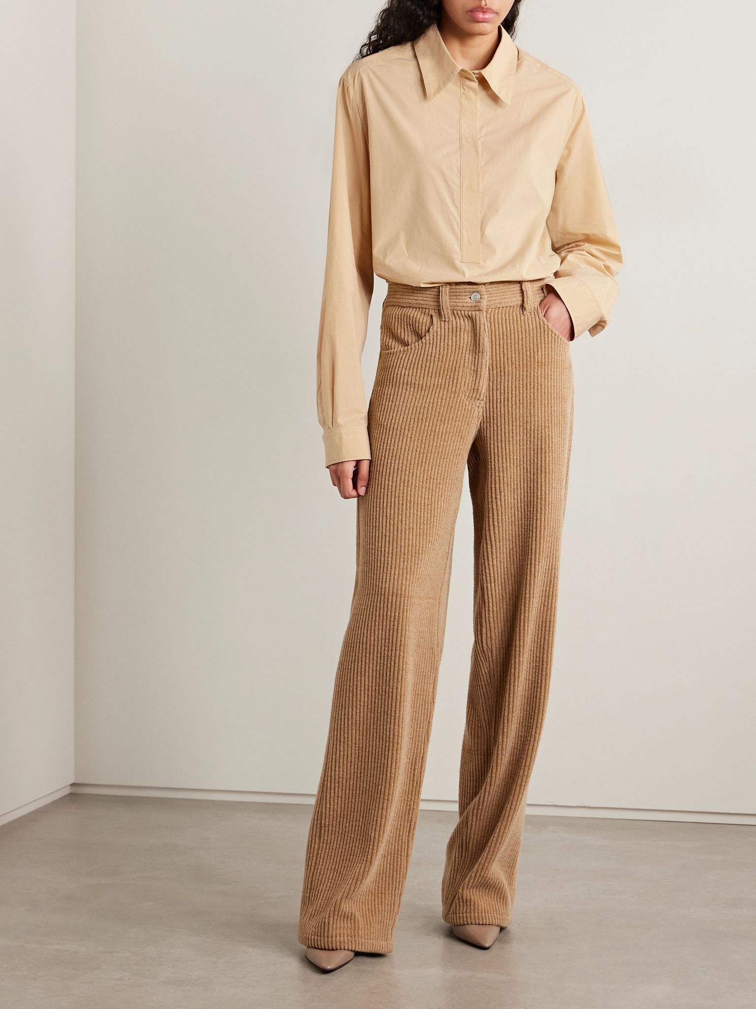 Margan oversized cotton shirt Sand - 2