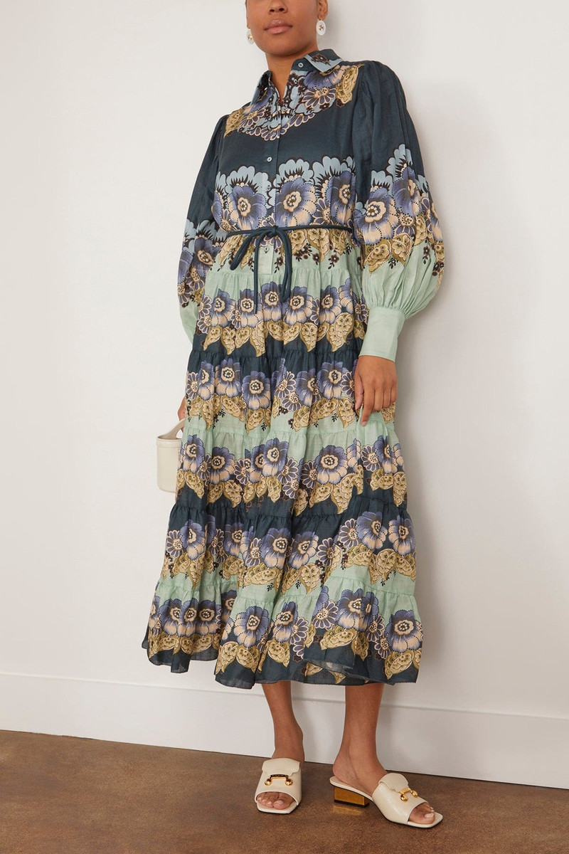 ALÉMAIS Madalena Shirtdress in Blue outlook