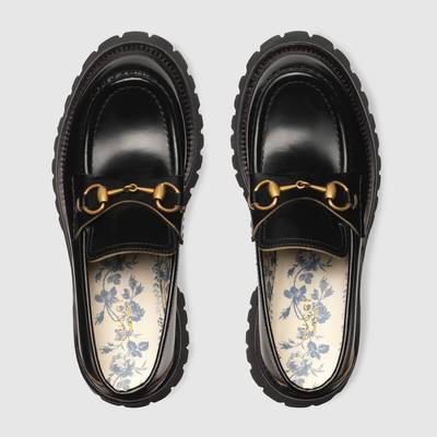 GUCCI Women's leather lug sole loafer outlook