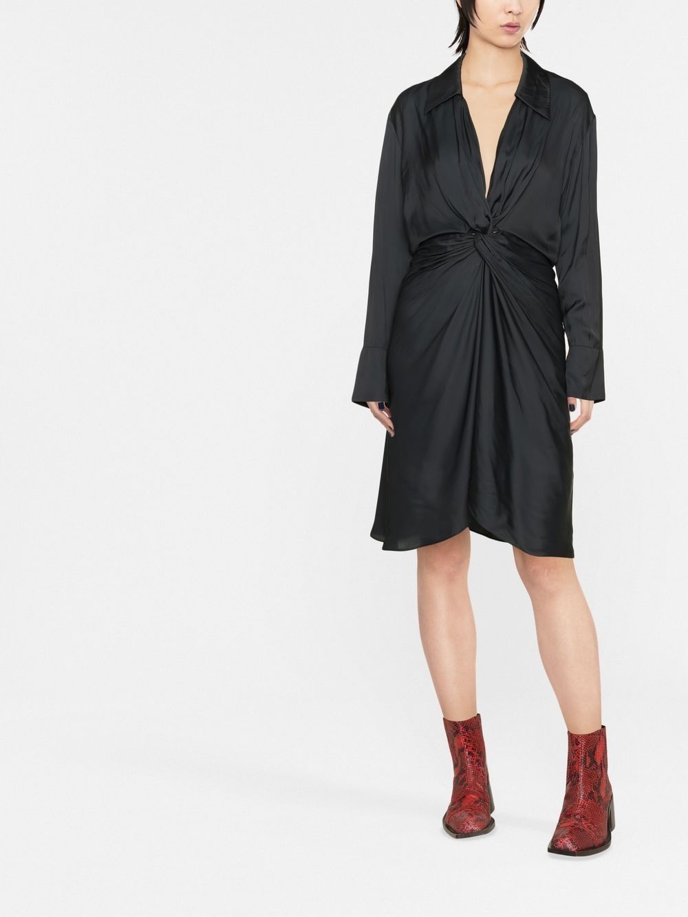 Rozo twisted V-neck midi dress - 2