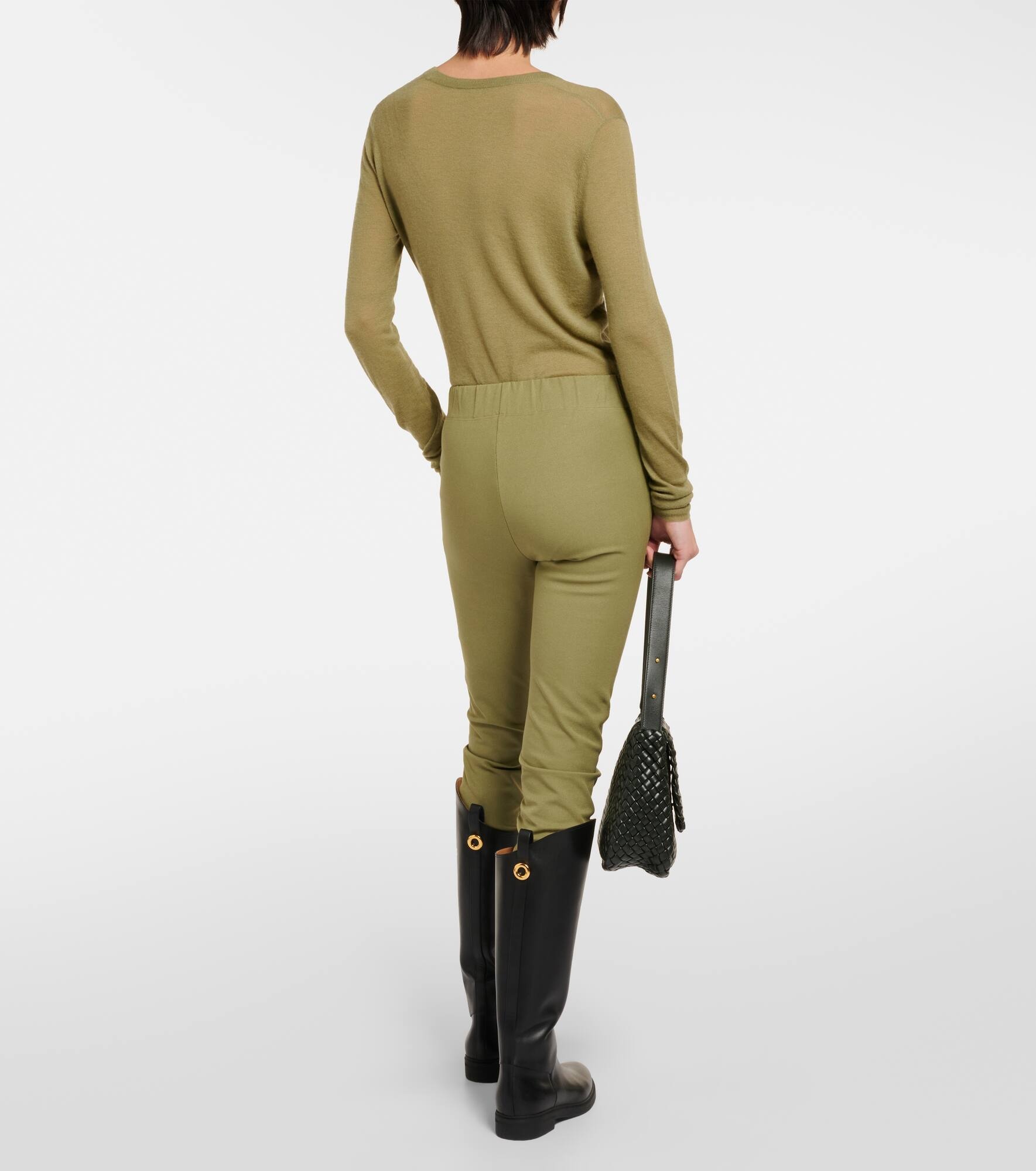 Mid-rise gabardine leggings - 3