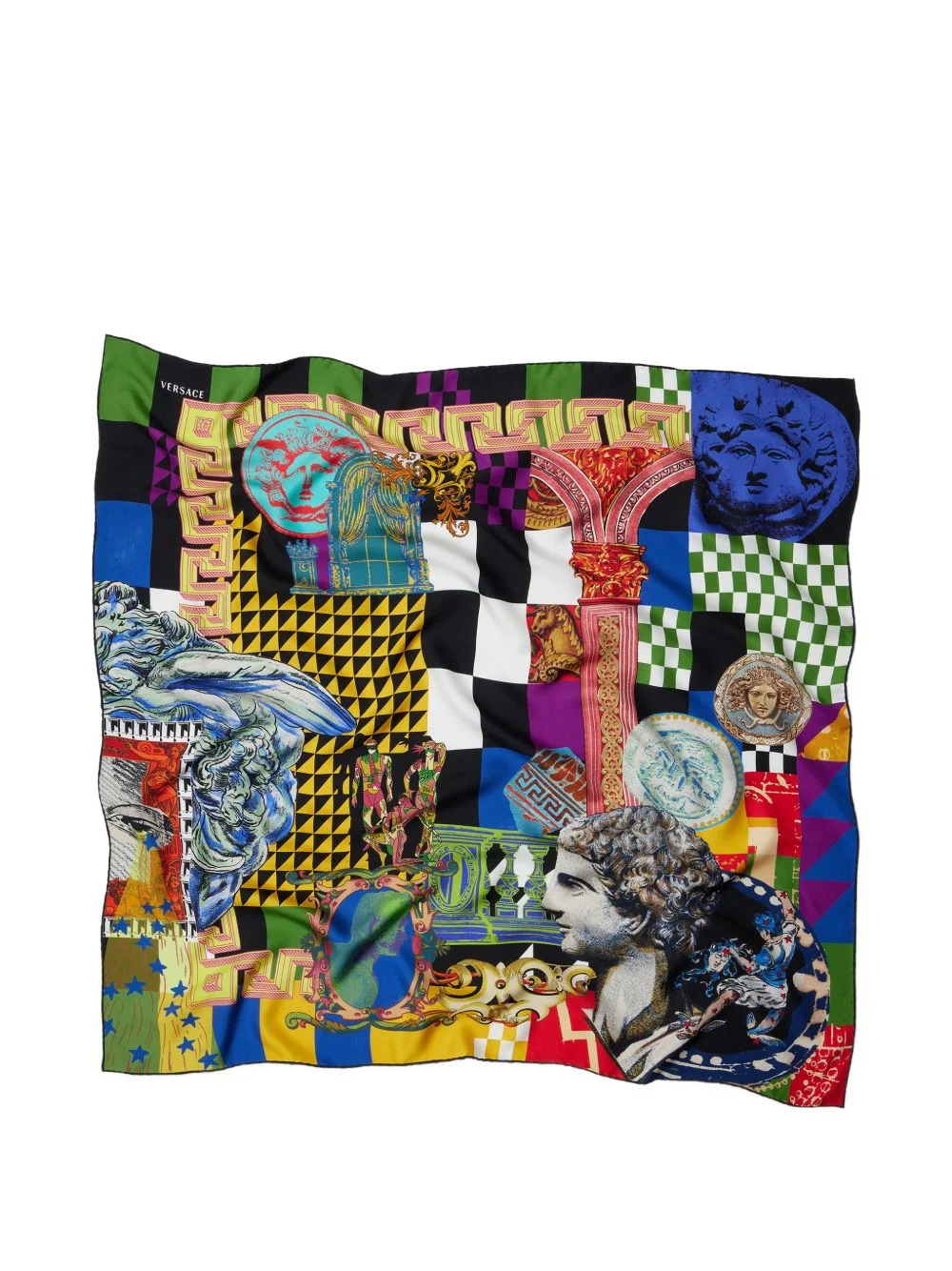 printed silk twill scarf 90 cm - 1