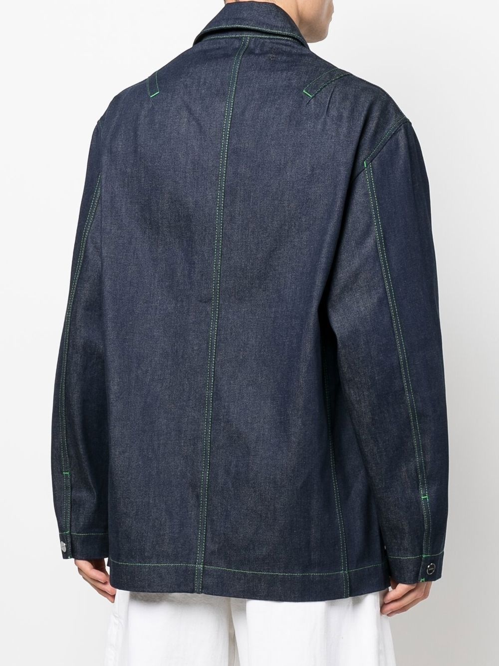 contrast-stitch denim jacket - 4