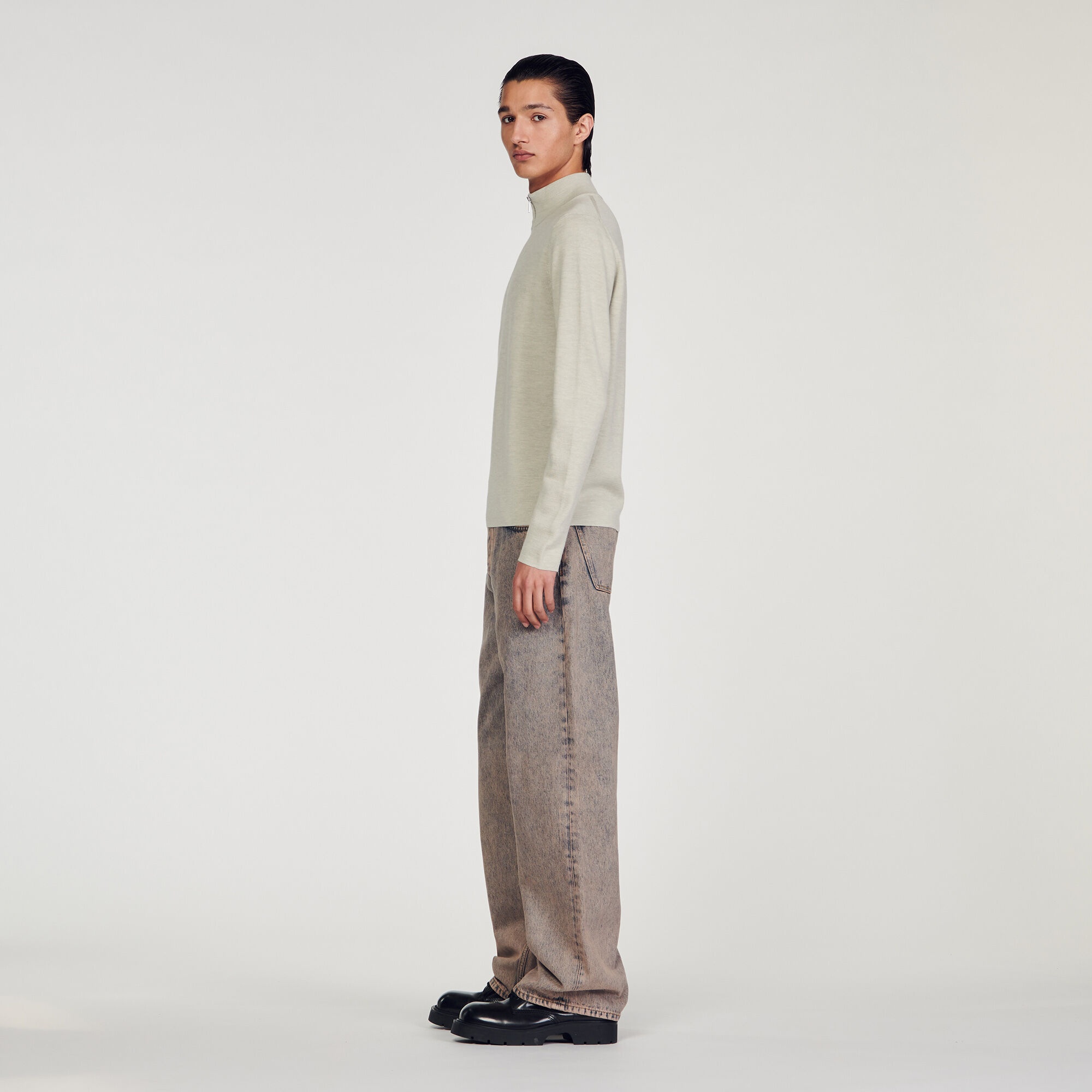 WOOL SWEATER WITH ZIPPED COLLAR - 7