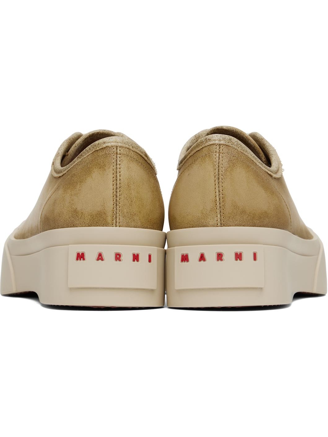 Beige Nappa Leather Pablo Sneakers - 2
