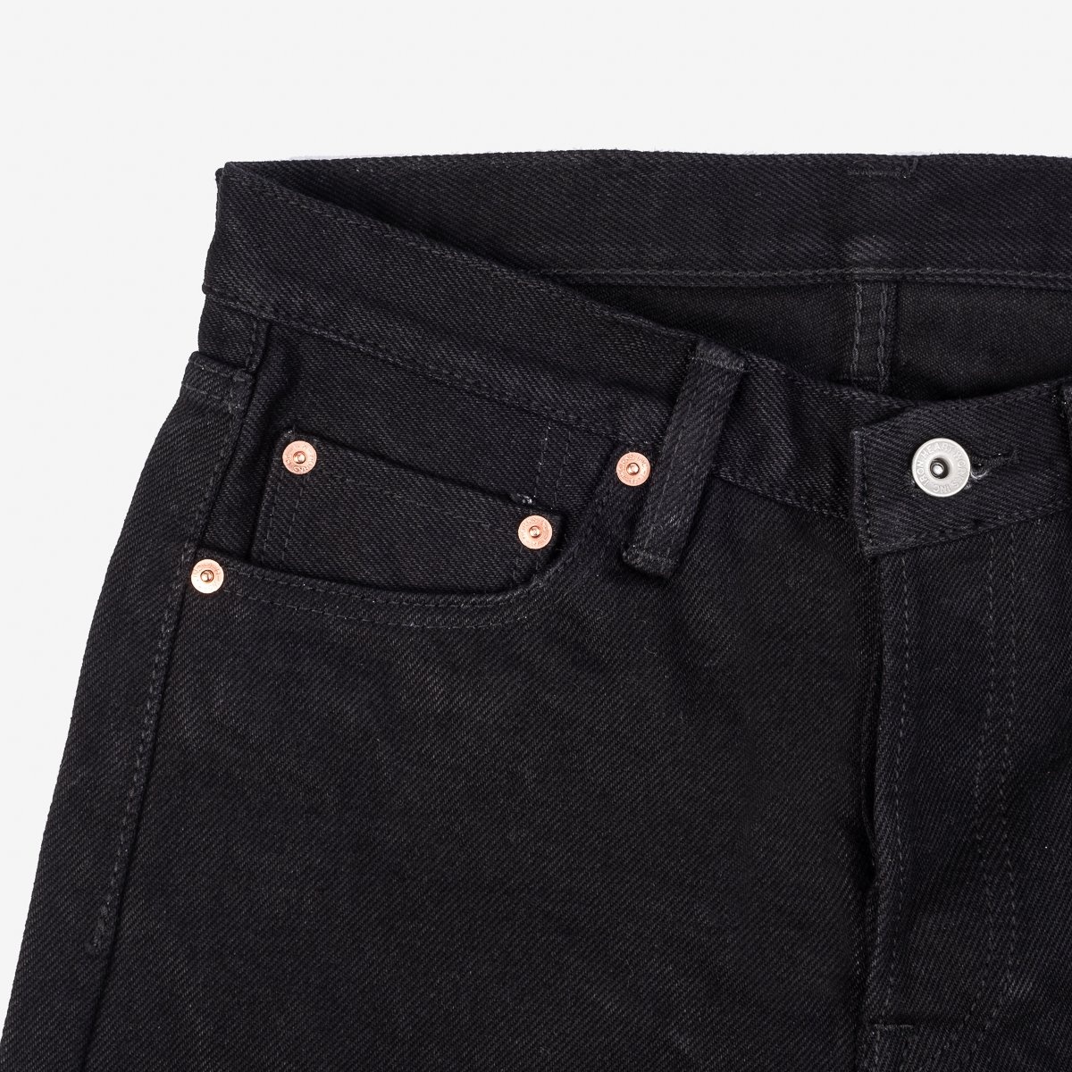 IH-666S-SBG 21oz Selvedge Denim Slim Straight Cut Jeans -  Superblack (Fades To Grey) - 5