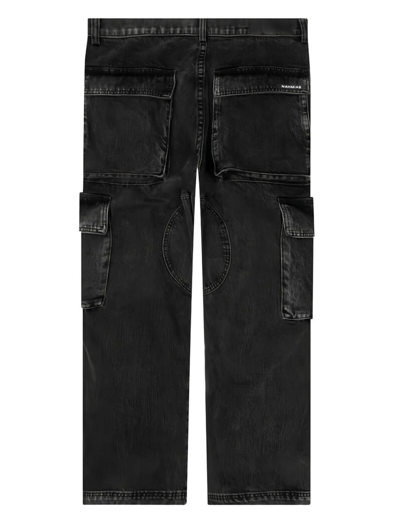 NAHMIAS logo-patch cargo-pockets jeans outlook