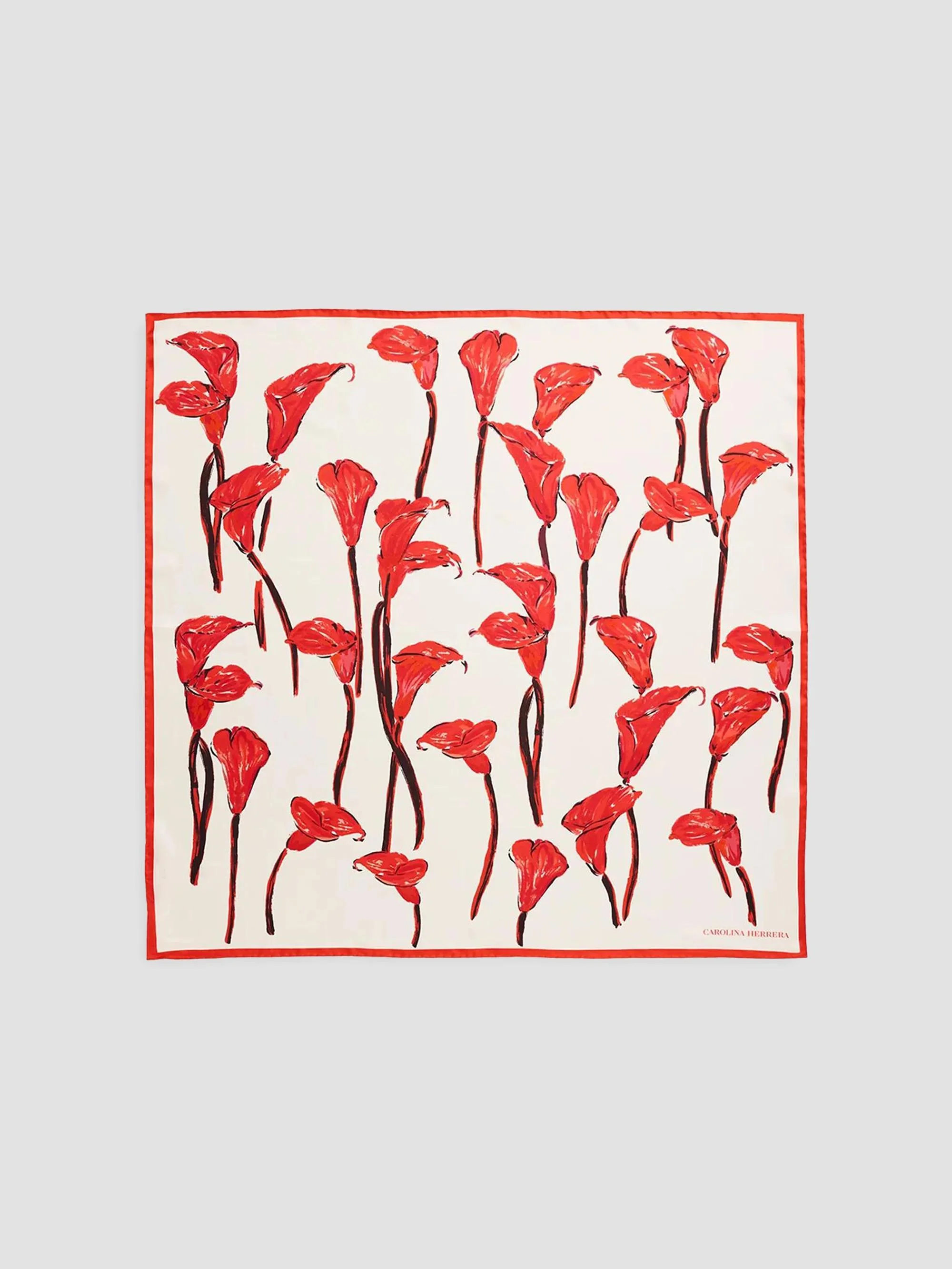 Women's Calla Lilly Silk Twill Scarf - Ceramic Multi - 1