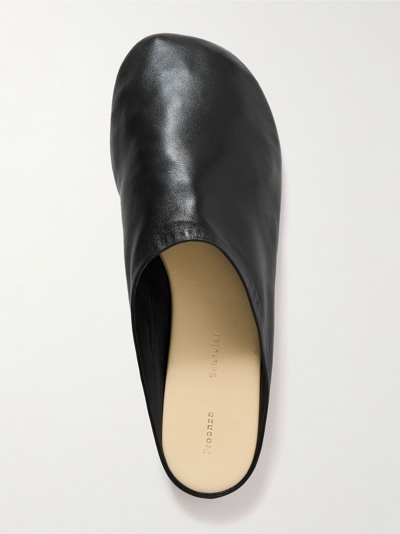 Glove leather slippers Black 5