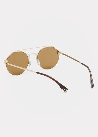 FENDI Men's Monogram Lens Metal Round Sunglasses outlook