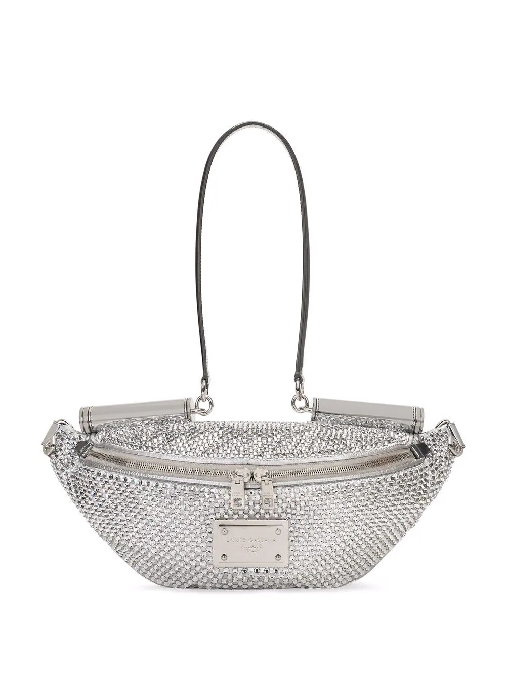 crystal-embellished leather belt bag - 1