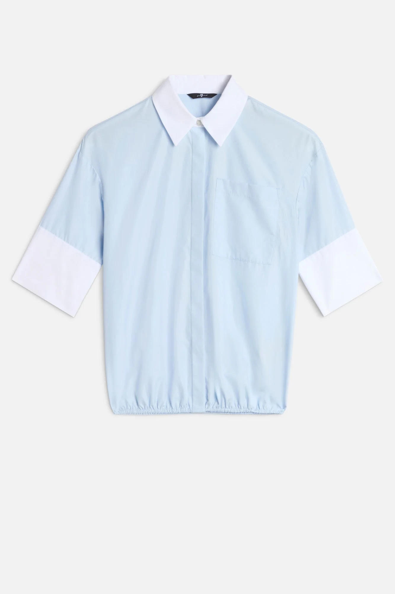 SHORT SLEEVE SHIRT in Poplin Sky Blue - 1