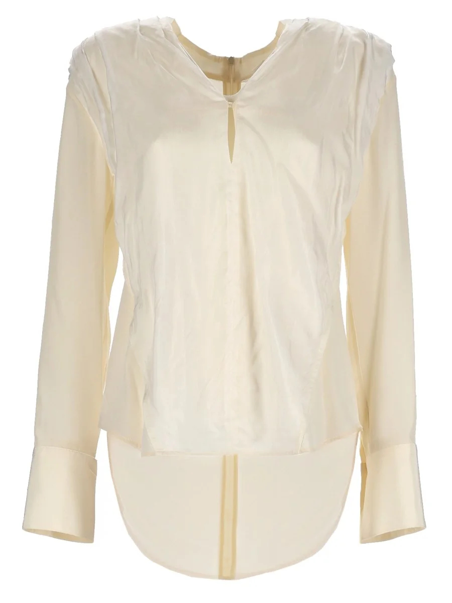 SILK V-NECK TOP - 1