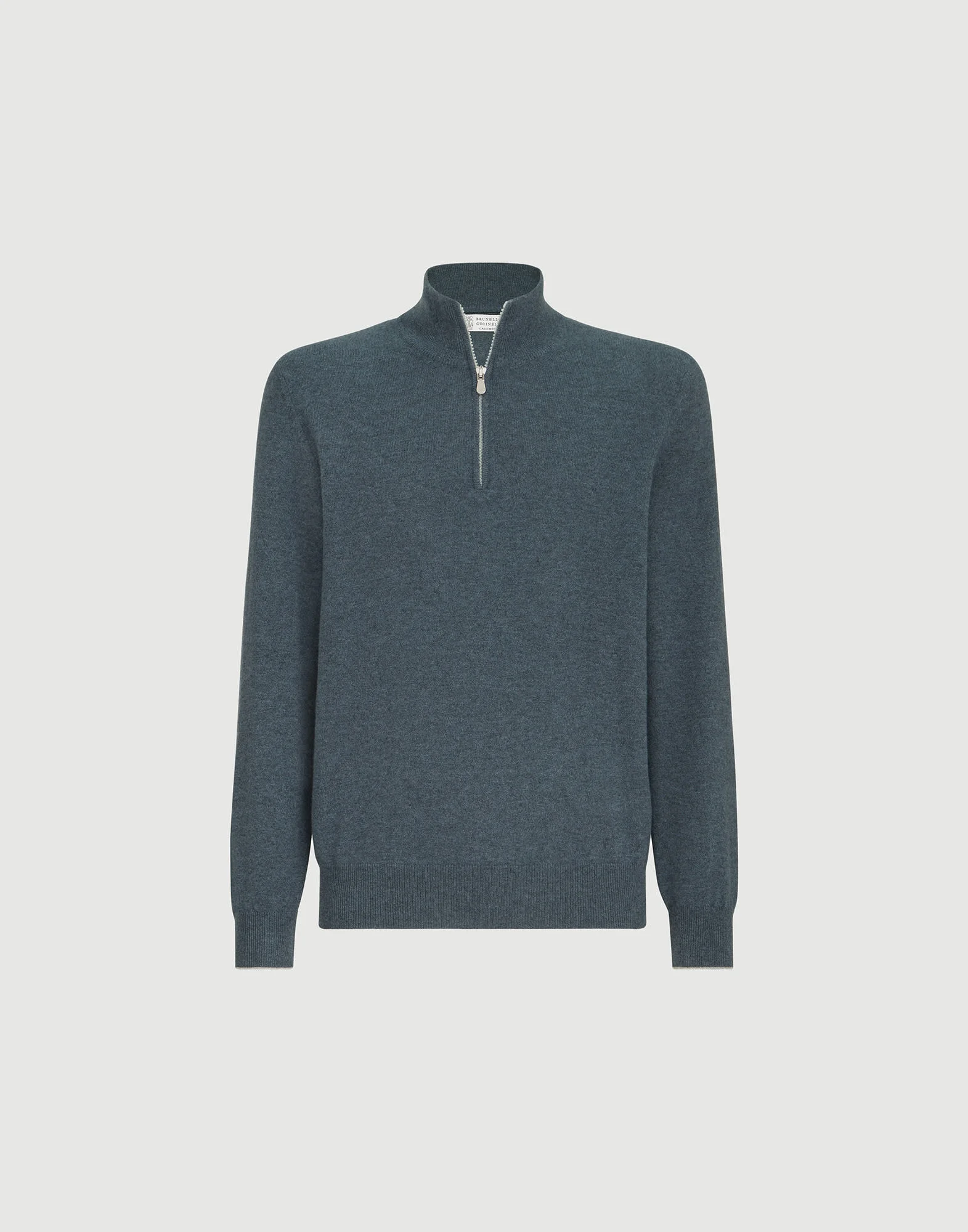 Cashmere sweater with half zip - 1
