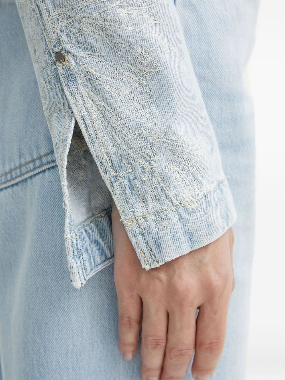 embroidered denim jacket - 4