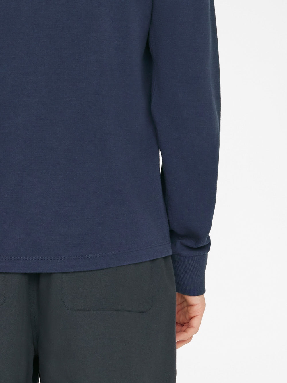 Duo Fold Long Sleeve Crew in Navy - 4