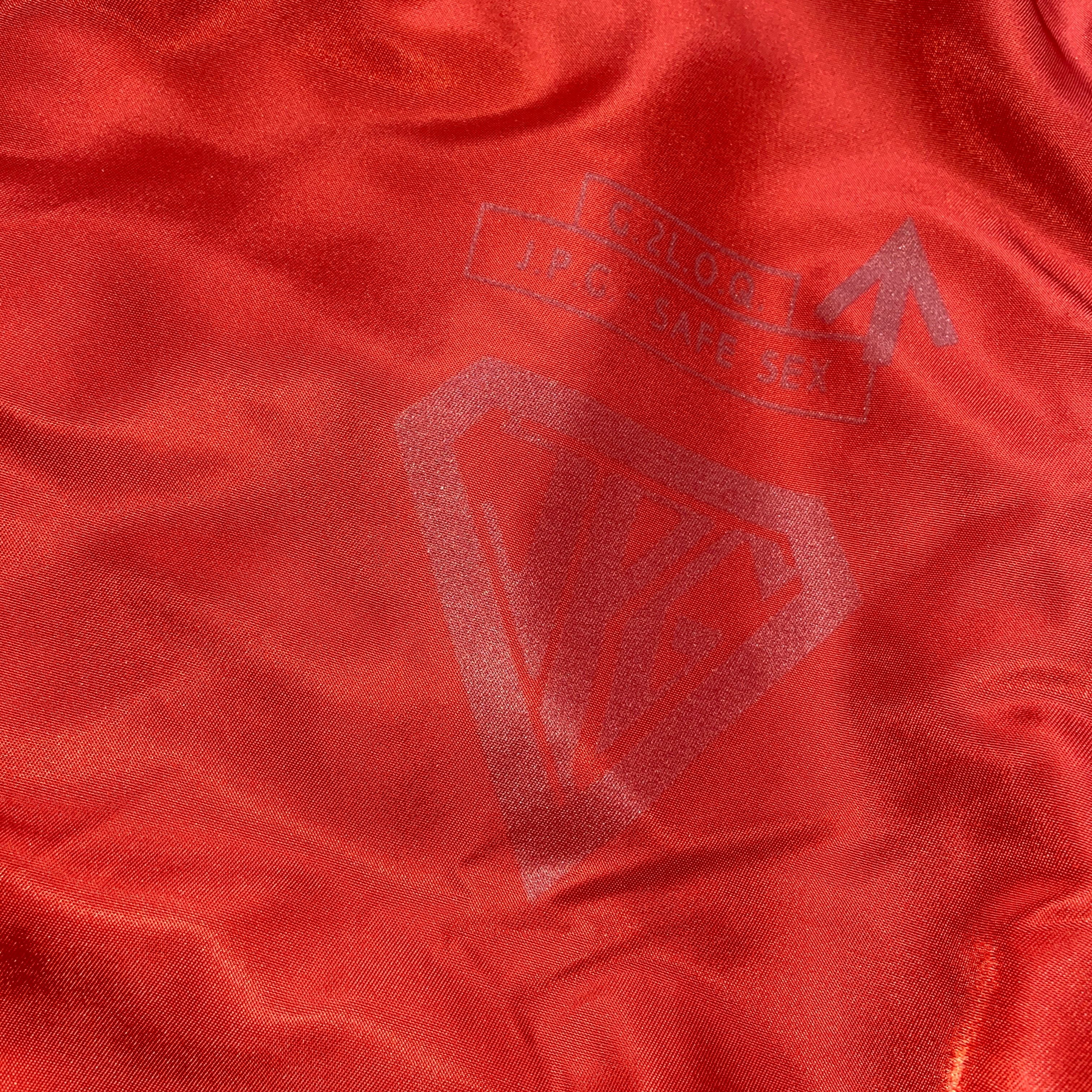 Jean Paul Gaultier ss95 “safe sex”  red corset cropped bomber - 7