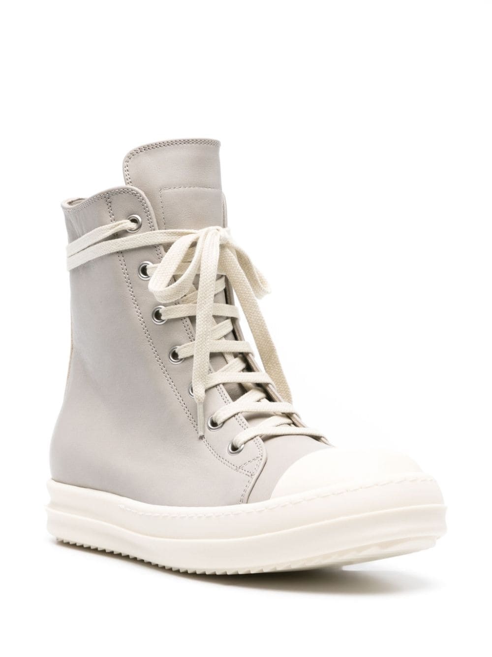high-top leather sneakers - 2