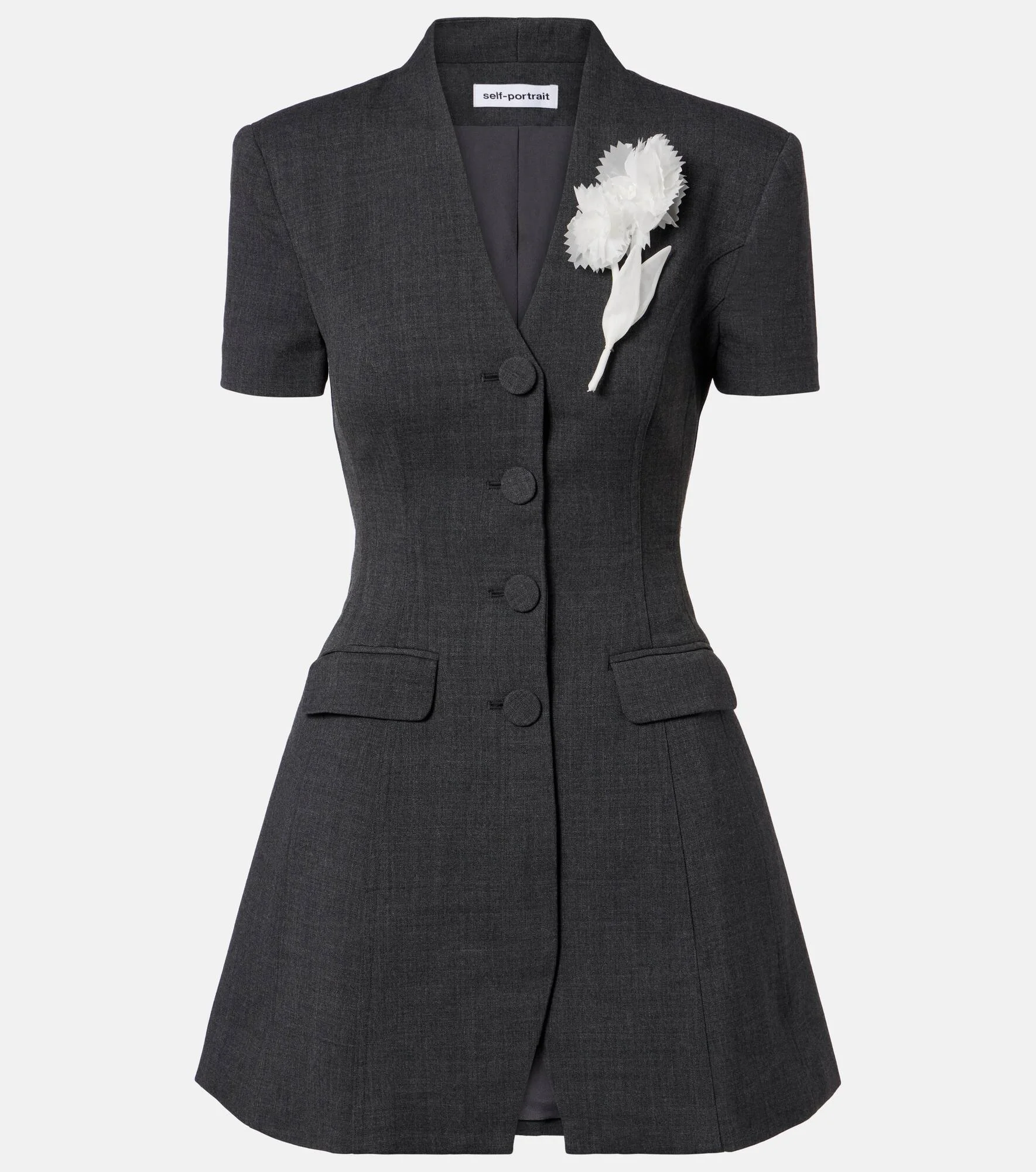 Floral-appliqué minidress - 1