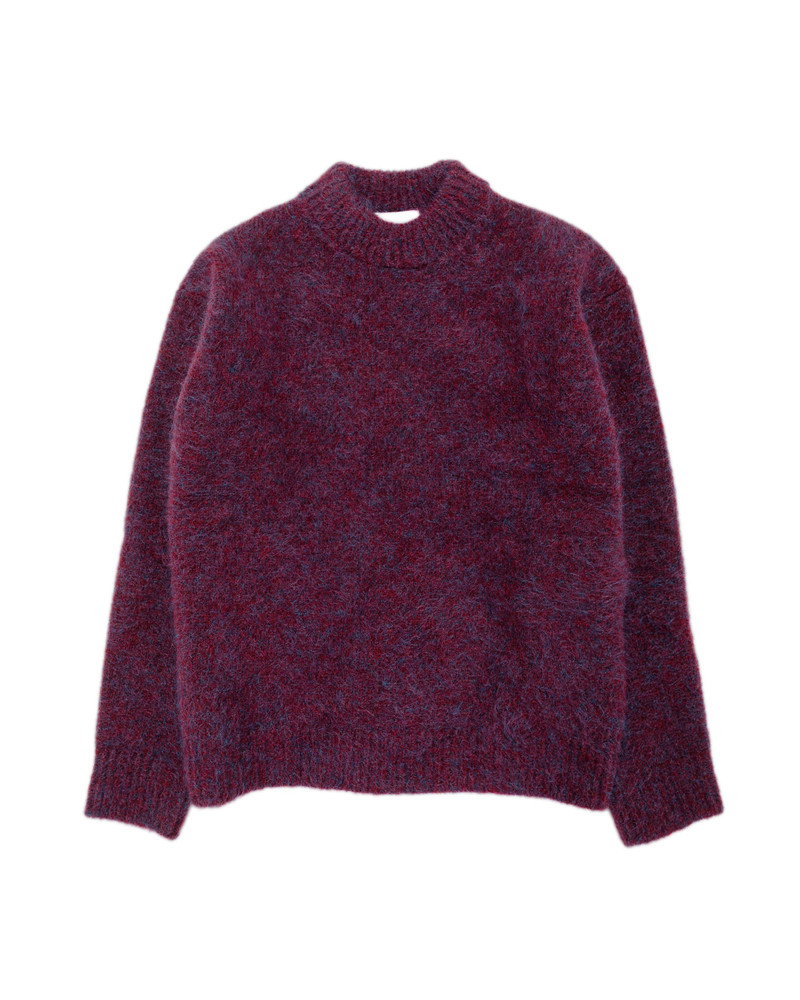 Hairy Rounded Pullover Burgundy 1