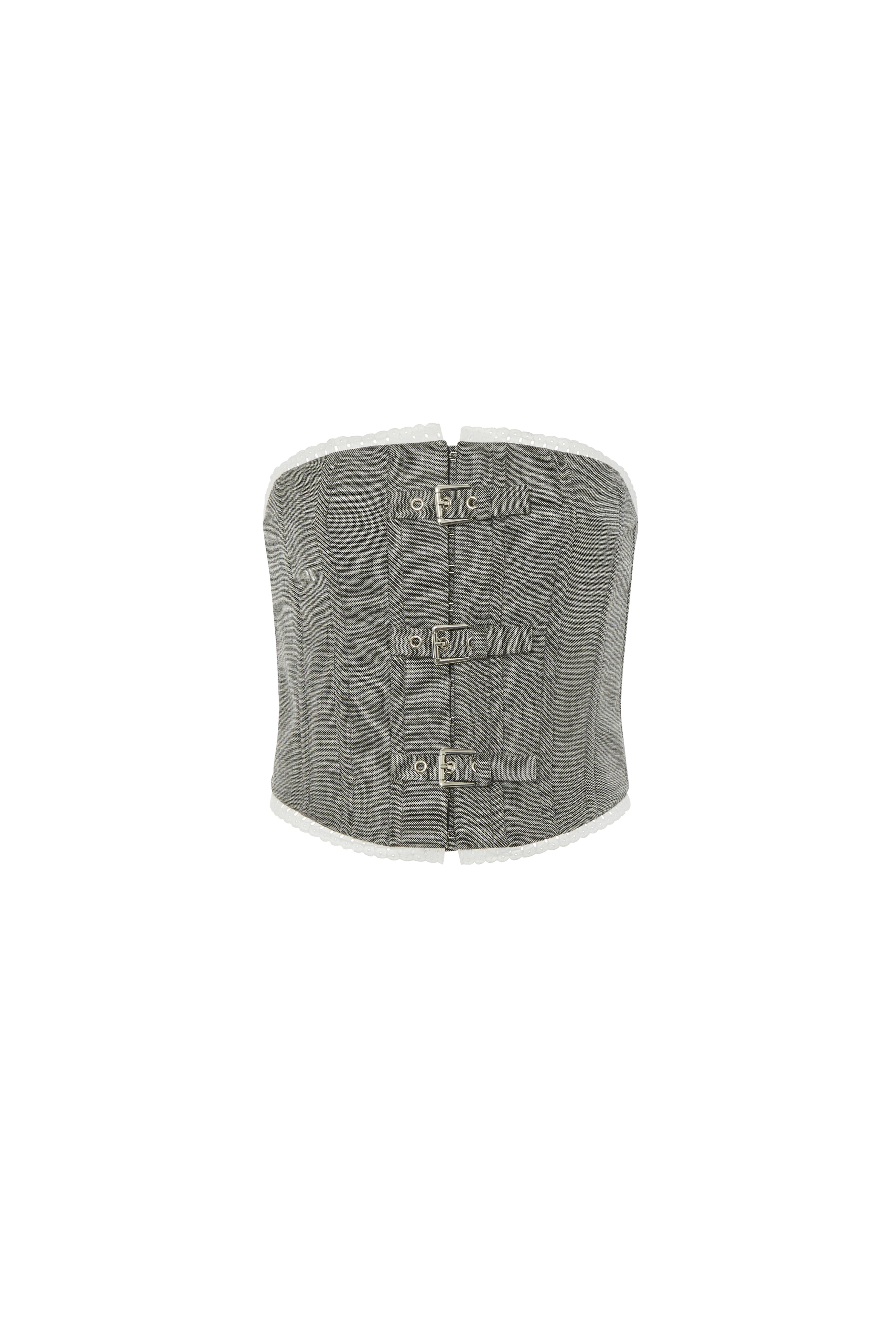 LIGHT WOOL BUSTIER WITH BUCKLES - 1