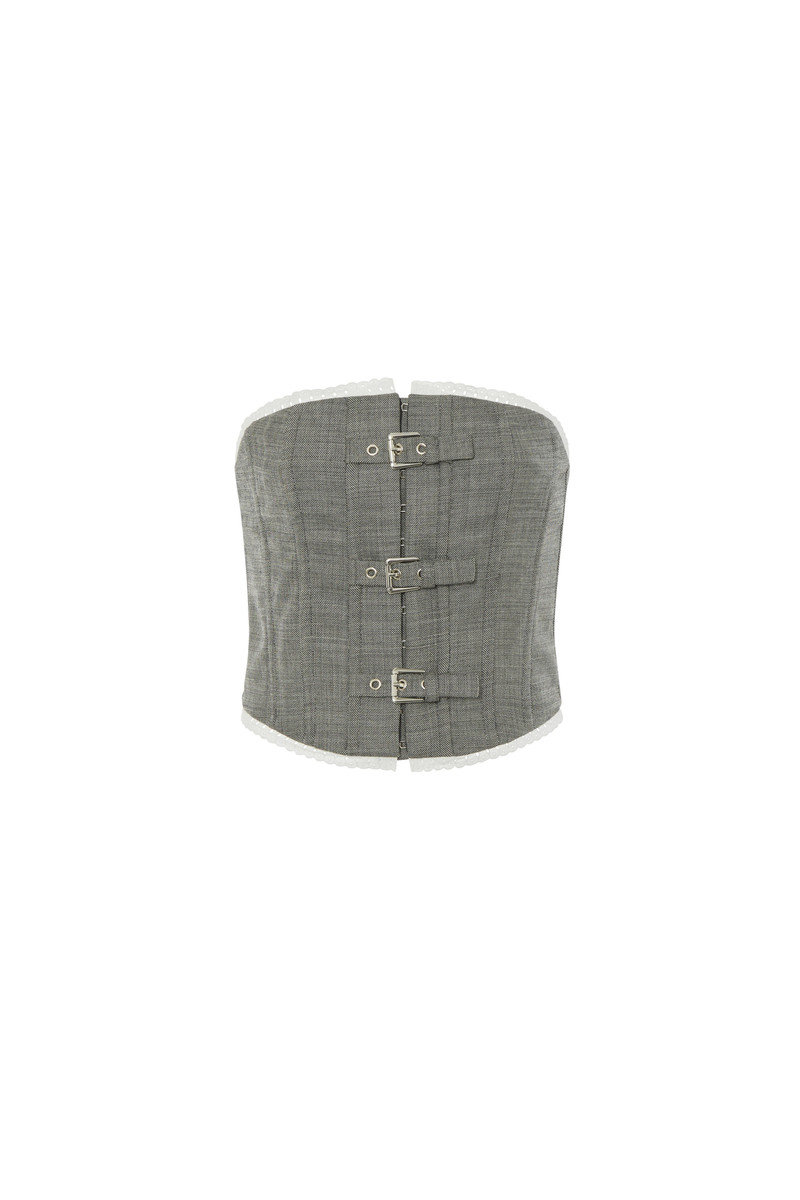LIGHT WOOL BUSTIER WITH BUCKLES 1