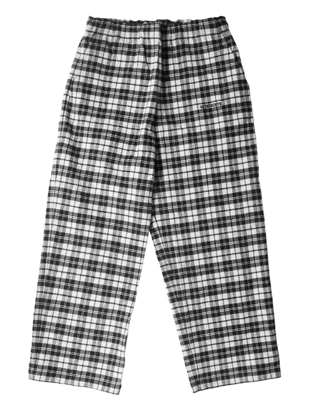 gingham-check trousers - 2