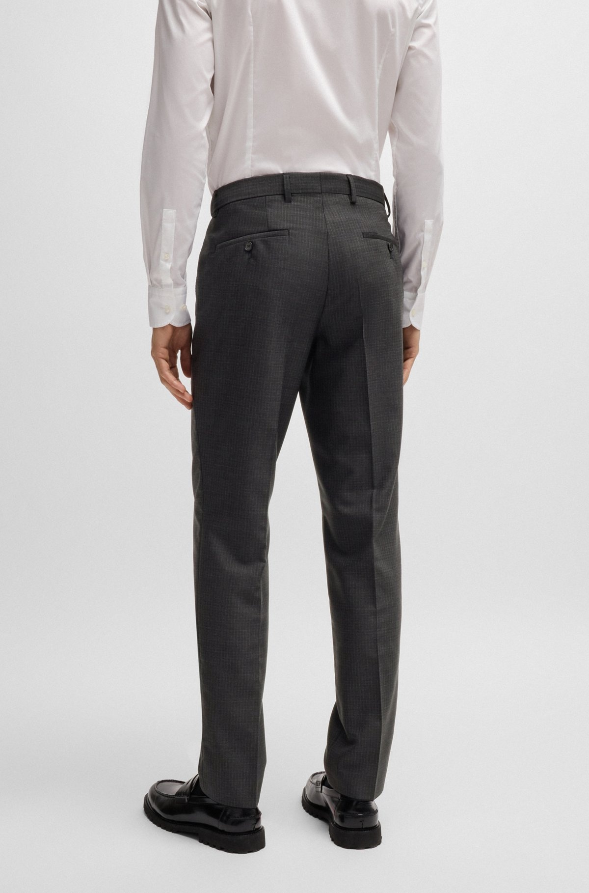 SLIM-FIT SUIT IN MICRO-PATTERNED WOOL - 7
