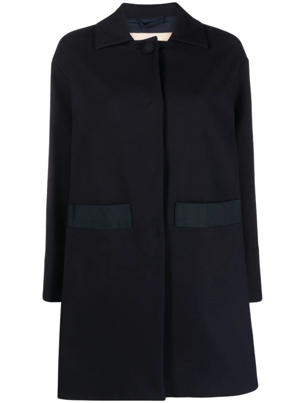 long-sleeve high-low coat - 1