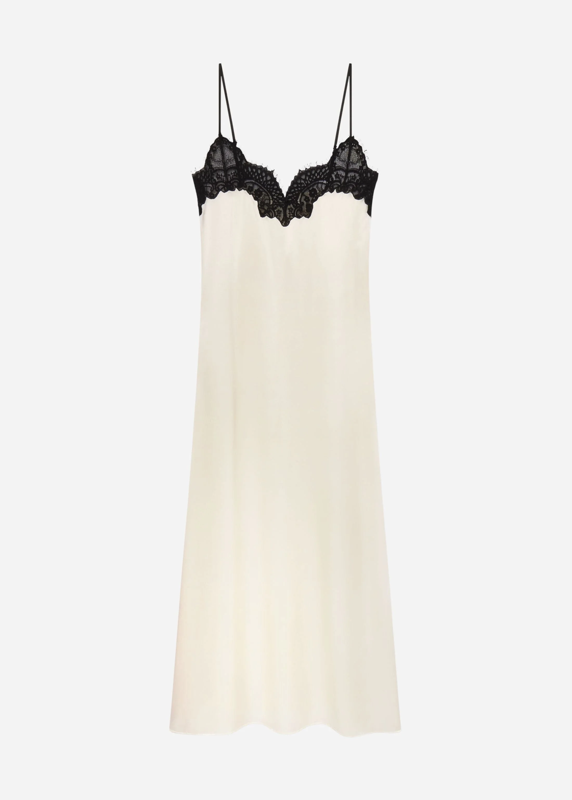 Lace Slip Dress in Silk - 1