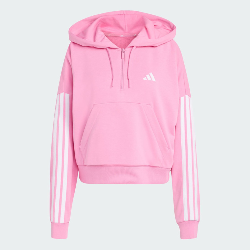 Essentials 3-Stripes French Terry Quarter-Zip Hoodie 1