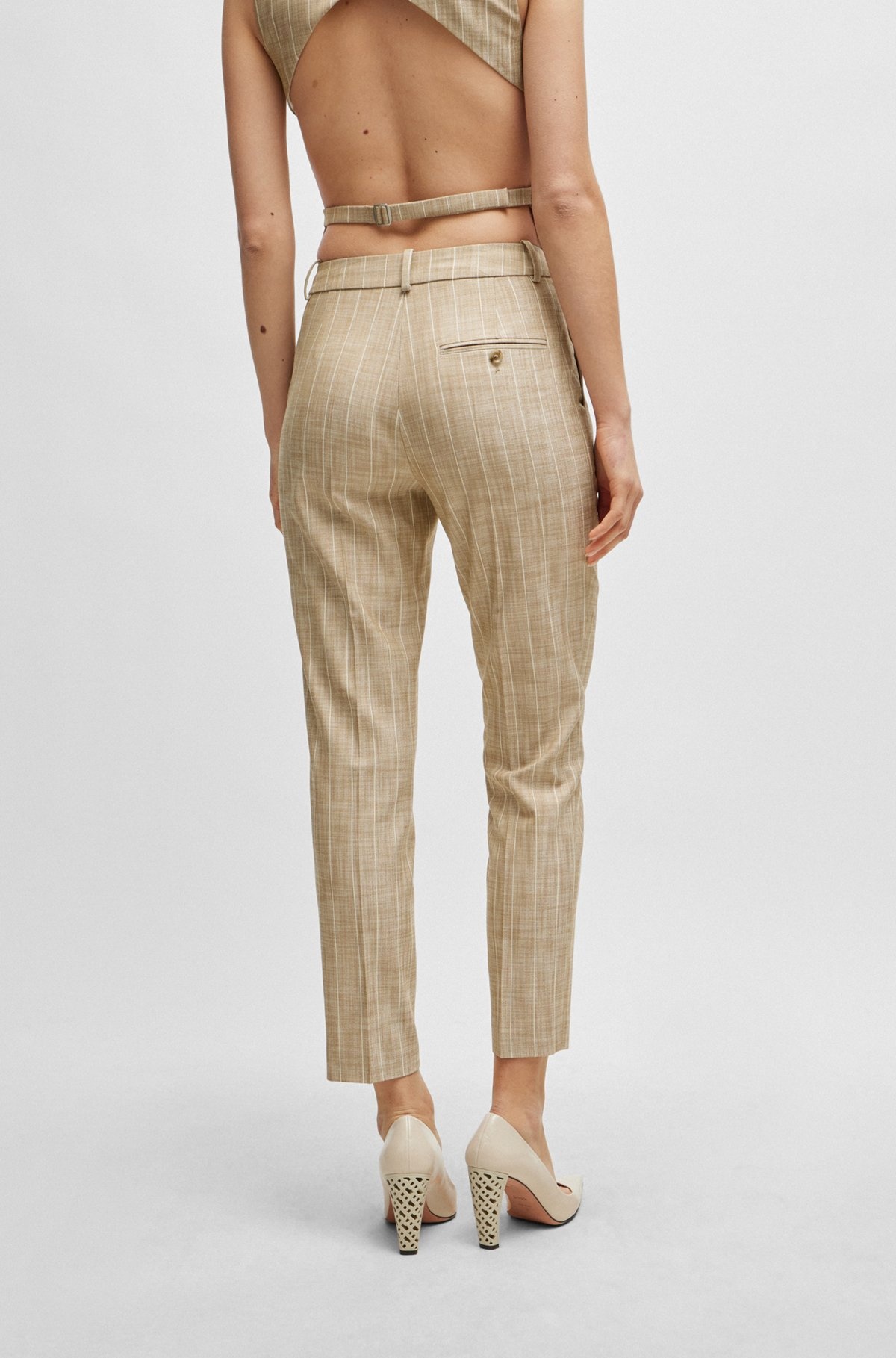 REGULAR-FIT TROUSERS WITH PINSTRIPE PATTERN - 4