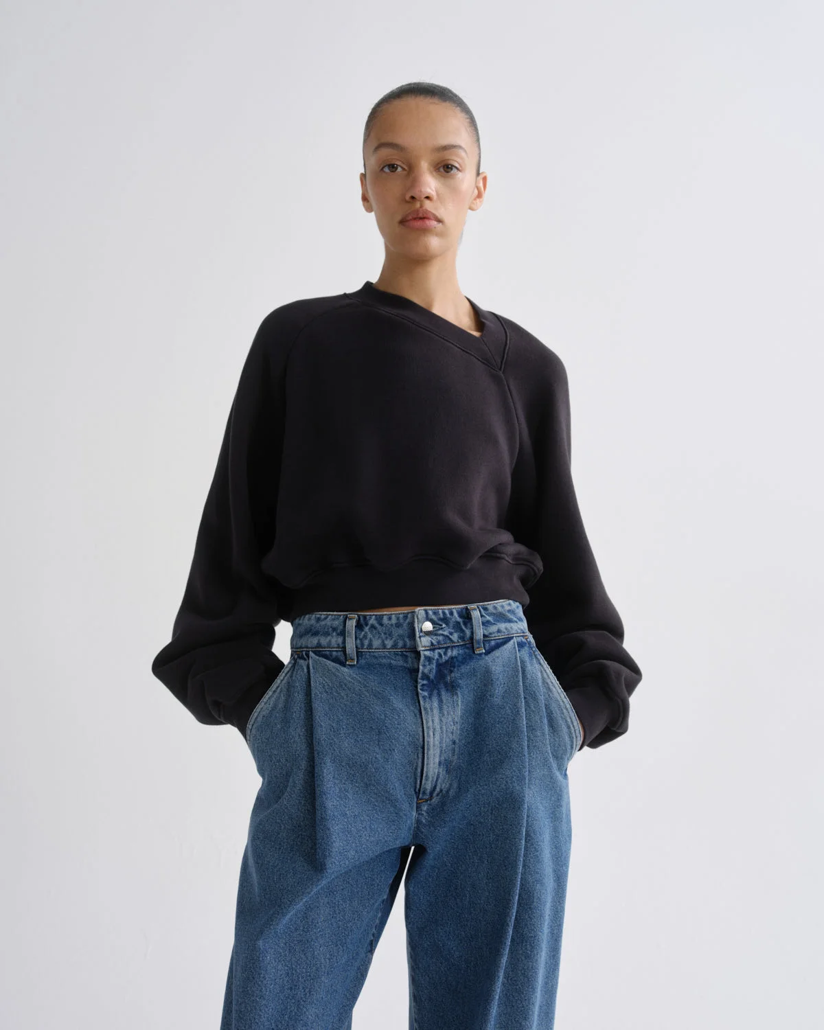 WALSH SWEATSHIRT IN WASHED BLACK - 1