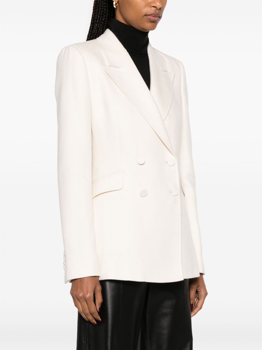 double-breasted silk blazer - 3
