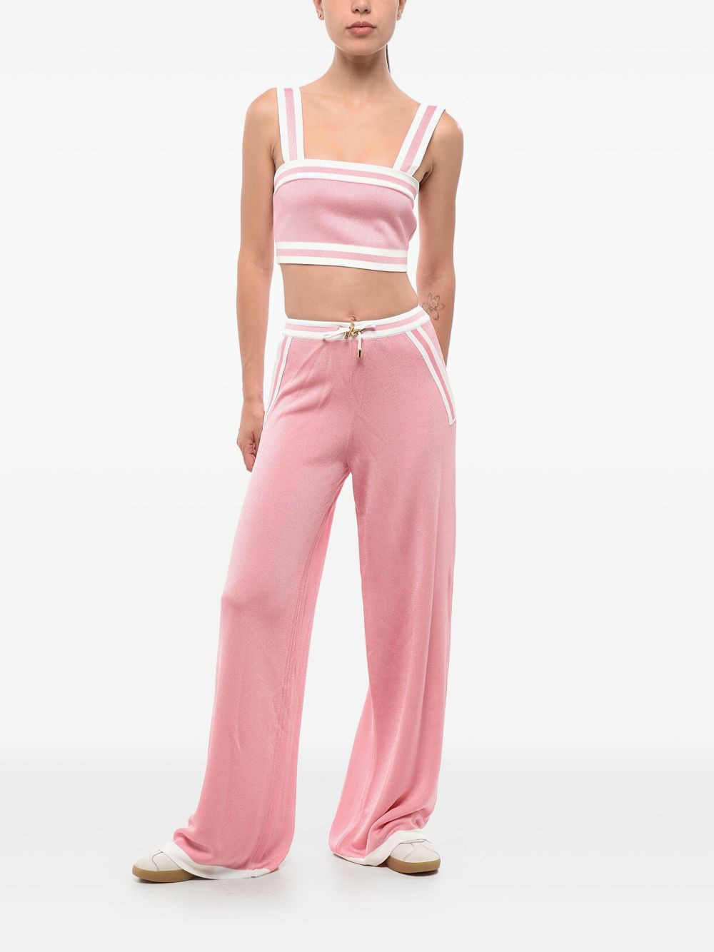 side-stripe elastic-waistband trousers - 2